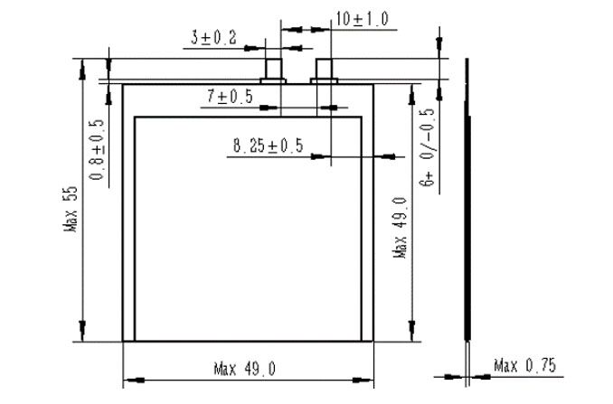 ultra thin battery structure GGP0449049-12A