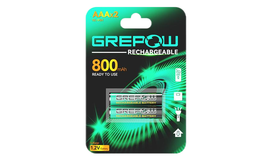 Grepow AAA NiMH Rechargeable Battery Pack of 2 Cells -3