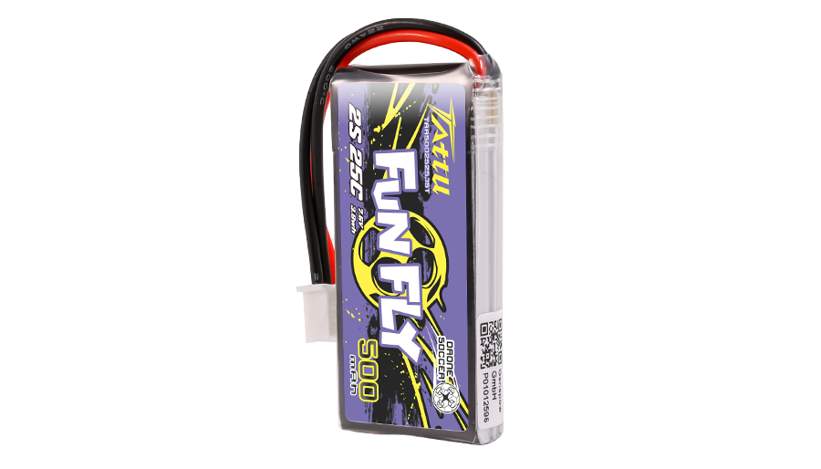 Grepow Tattu Drone Soccer Series Lipo Battery Pack- FunFly 2S1P 25C 500mAh