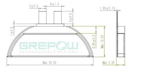 GRP3334012 D-Shape Battery Structure 