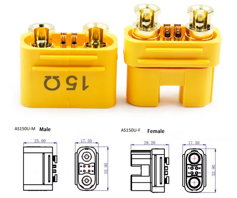 AS150, AS150-F, AS150U, and AS150U-F Connectors