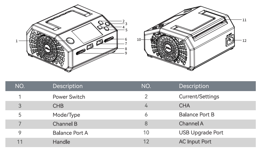 TA1000 LiPo Battery Charger Button Function