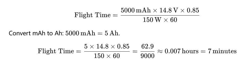Flight Time Formula eg