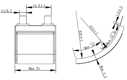 curved lithium polymer batteries structure